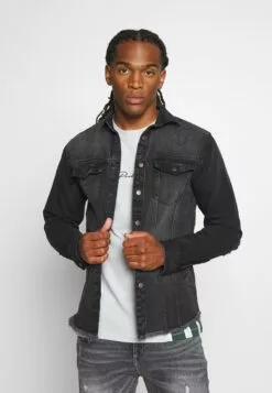 Redefined Rebel Jackson JacketCamiciaBlack/Grey Uomo Camicie R0622T00X-C11